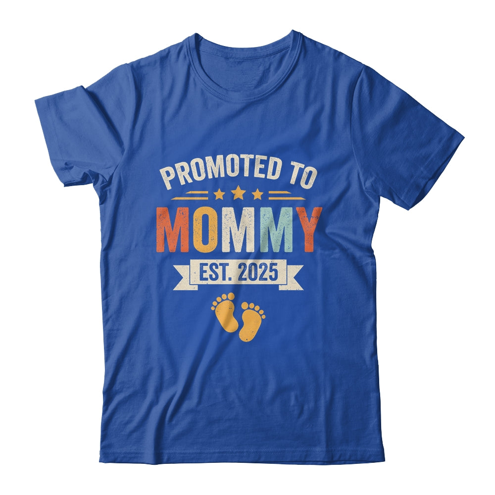 Promoted To Mommy 2025 Retro Soon To Be Mommy Est 2025 Shirt & Hoodie | teecentury