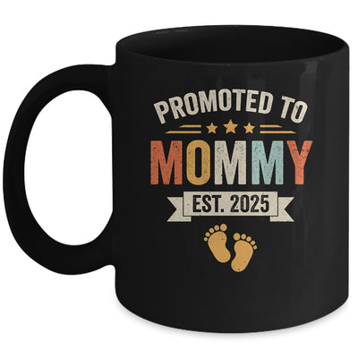 Promoted To Mommy 2025 Retro Soon To Be Mommy Est 2025 Mug | teecentury
