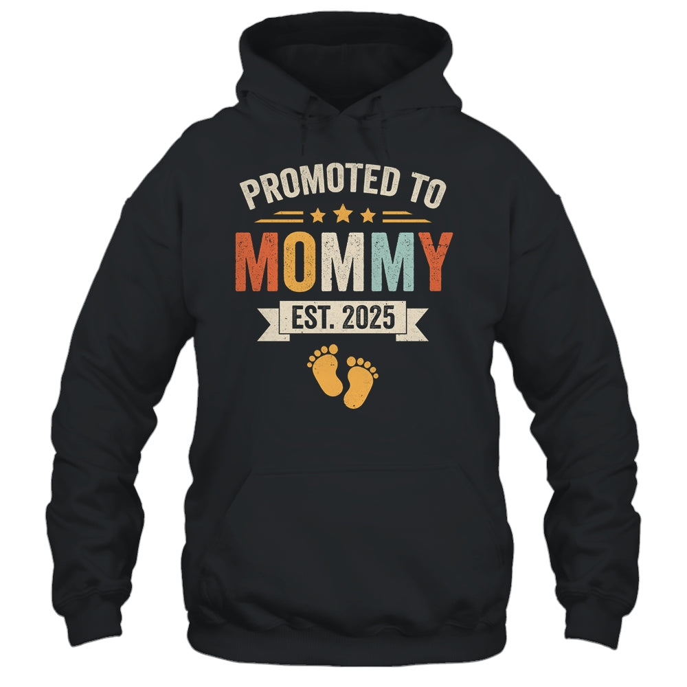 Promoted To Mommy 2025 Retro Soon To Be Mommy Est 2025 Shirt & Hoodie | teecentury