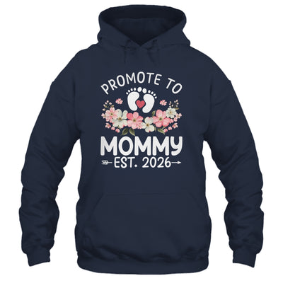 Promoted To Mommy 2026 First Time Floral New Mom Shirt & Hoodie | teecentury