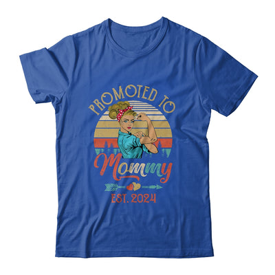 Promoted To Mommy Est 2024 Retro First Time Mommy Shirt & Tank Top | teecentury