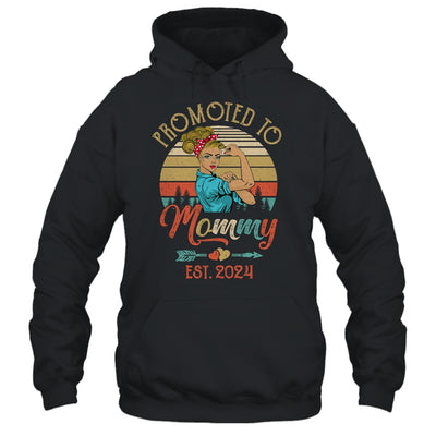 Promoted To Mommy Est 2024 Retro First Time Mommy Shirt & Tank Top | teecentury