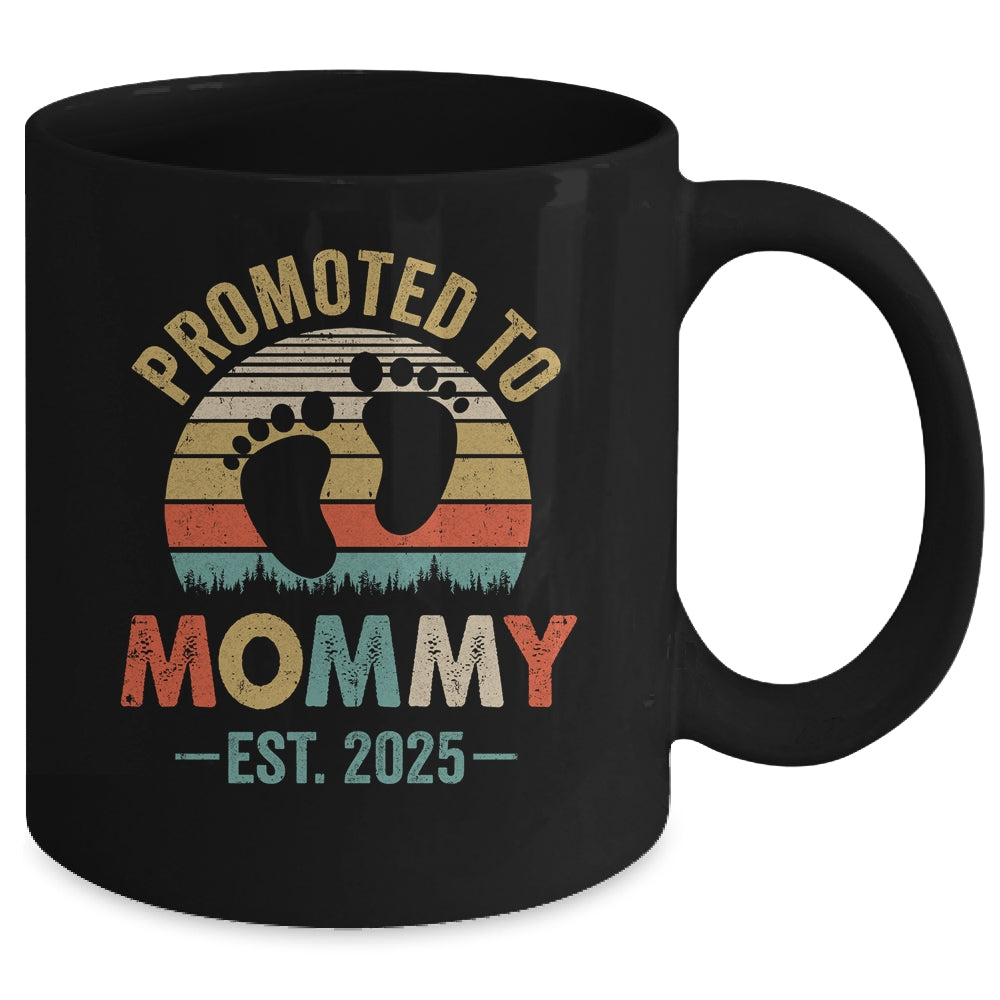 Promoted To Mommy Est 2025 Mothers Day Vintage Mug | teecentury