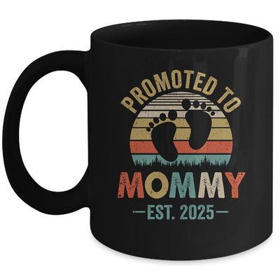 Promoted To Mommy Est 2025 Mothers Day Vintage Mug | teecentury