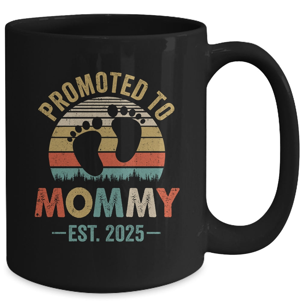 Promoted To Mommy Est 2025 Mothers Day Vintage Mug | teecentury