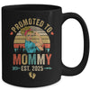 Promoted To Mommy Est 2025 Retro First Time Mommy Mug | teecentury