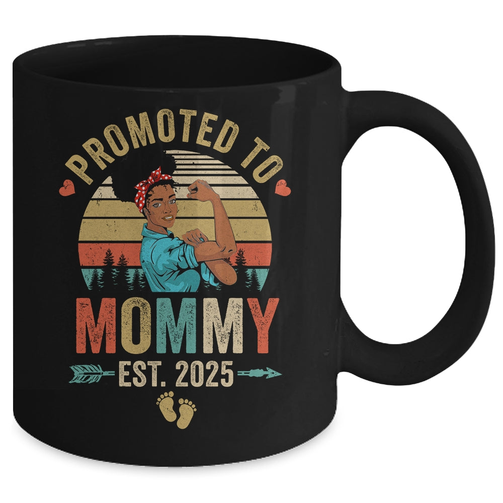 Promoted To Mommy Est 2025 Vintage First Time Mommy Mug | teecentury