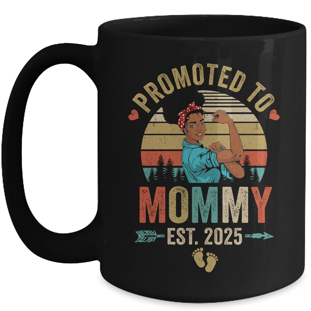 Promoted To Mommy Est 2025 Vintage First Time Mommy Mug | teecentury