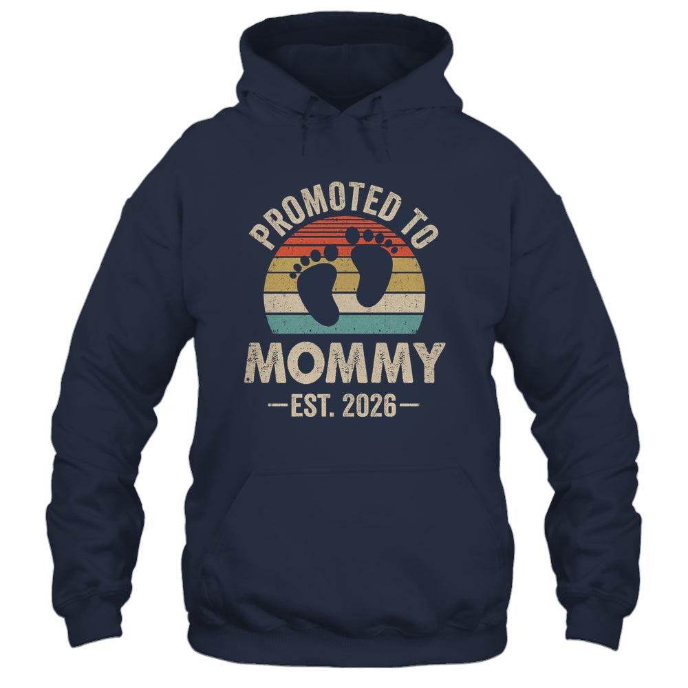 Promoted To Mommy Est 2026 Mothers Day Vintage Shirt & Hoodie | teecentury