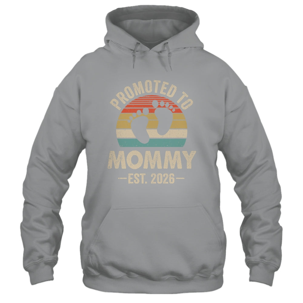 Promoted To Mommy Est 2026 Mothers Day Vintage Shirt & Hoodie | teecentury