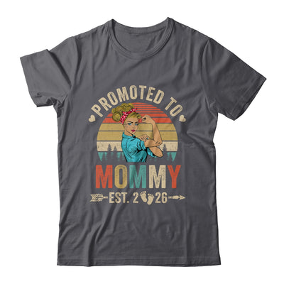 Promoted To Mommy Est 2026 Retro First Time Mommy Shirt & Tank Top | teecentury