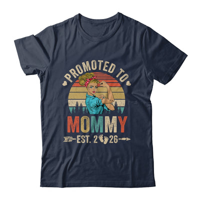 Promoted To Mommy Est 2026 Retro First Time Mommy Shirt & Tank Top | teecentury