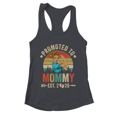 Promoted To Mommy Est 2026 Retro First Time Mommy Shirt & Tank Top | teecentury