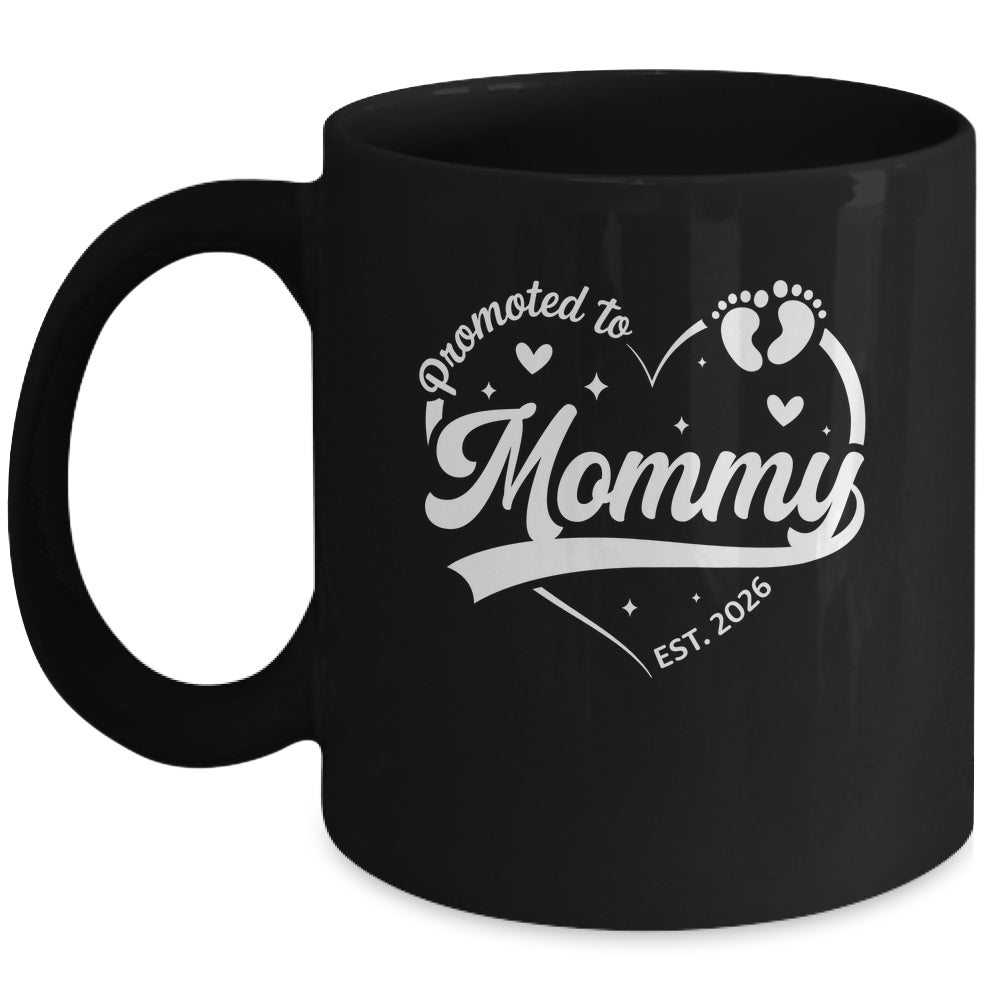 Promoted To Mommy Est 2026 Soon To Be New Grandmom Heart Mug | teecentury