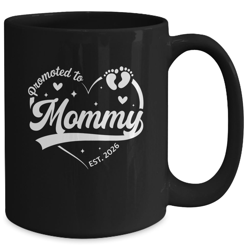 Promoted To Mommy Est 2026 Soon To Be New Grandmom Heart Mug | teecentury