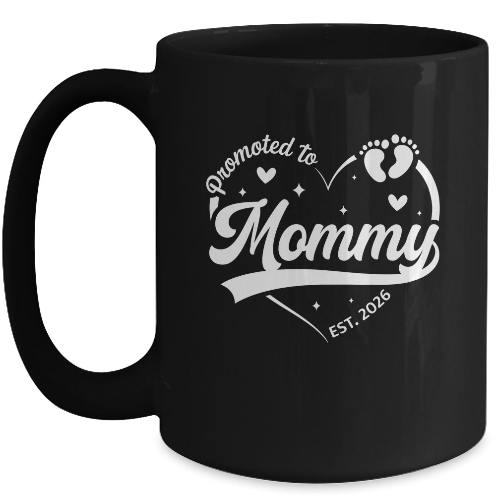 Promoted To Mommy Est 2026 Soon To Be New Grandmom Heart Mug | teecentury