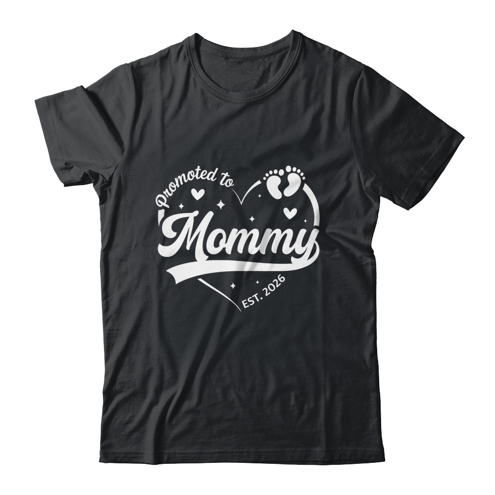 Promoted To Mommy Est 2026 Soon To Be New Grandmom Heart Shirt & Tank Top | teecentury