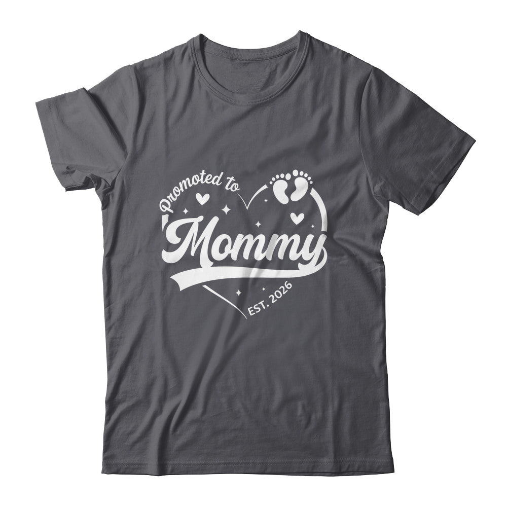 Promoted To Mommy Est 2026 Soon To Be New Grandmom Heart Shirt & Tank Top | teecentury