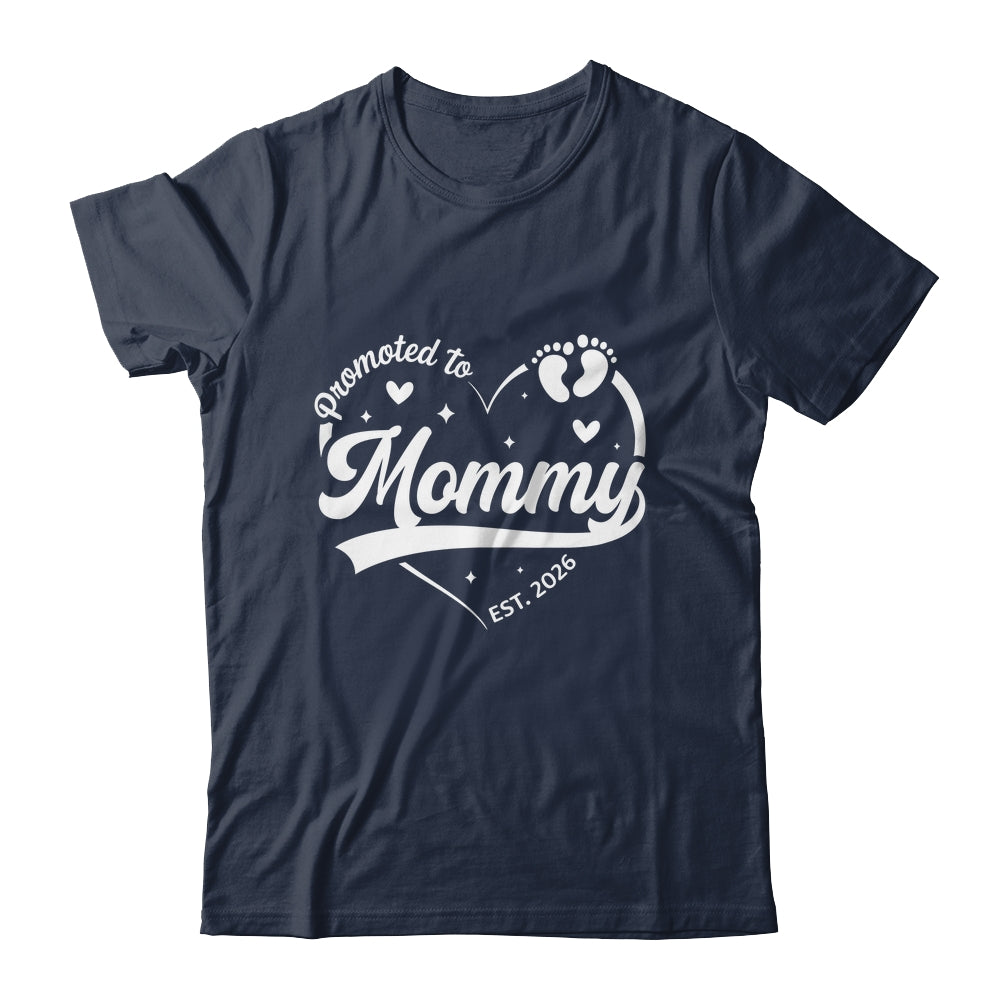 Promoted To Mommy Est 2026 Soon To Be New Grandmom Heart Shirt & Tank Top | teecentury