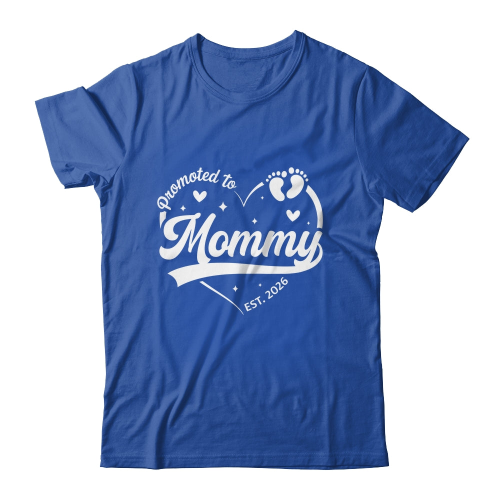 Promoted To Mommy Est 2026 Soon To Be New Grandmom Heart Shirt & Tank Top | teecentury