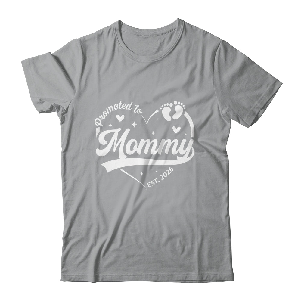 Promoted To Mommy Est 2026 Soon To Be New Grandmom Heart Shirt & Tank Top | teecentury