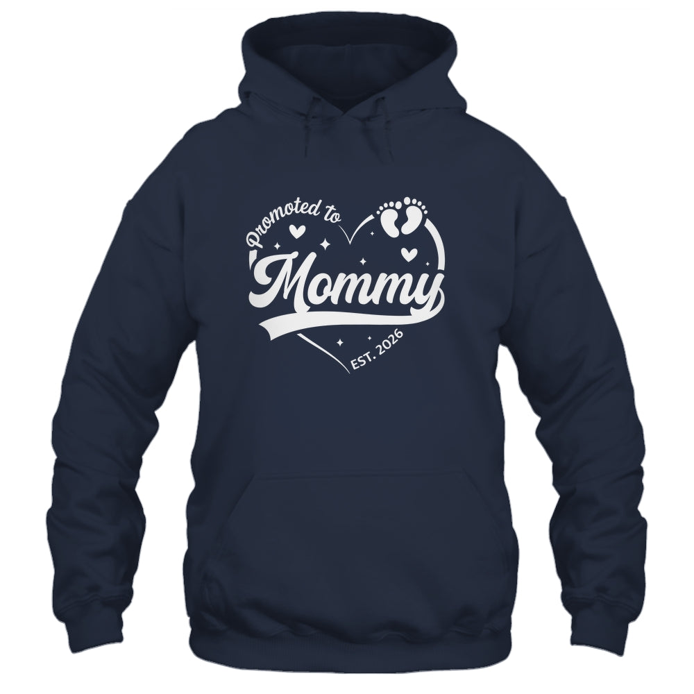 Promoted To Mommy Est 2026 Soon To Be New Grandmom Heart Shirt & Tank Top | teecentury