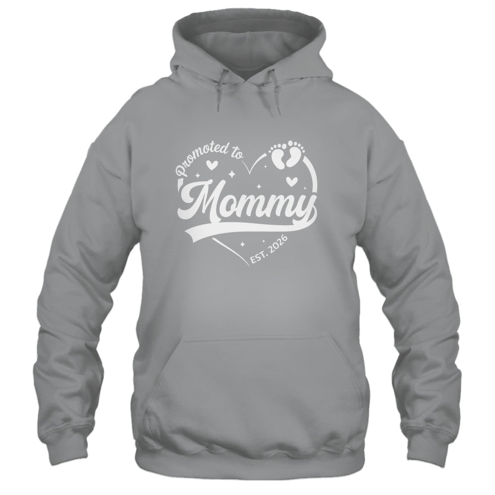 Promoted To Mommy Est 2026 Soon To Be New Grandmom Heart Shirt & Tank Top | teecentury