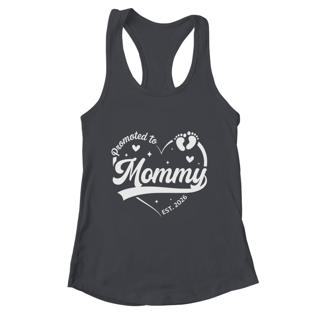 Promoted To Mommy Est 2026 Soon To Be New Grandmom Heart Shirt & Tank Top | teecentury