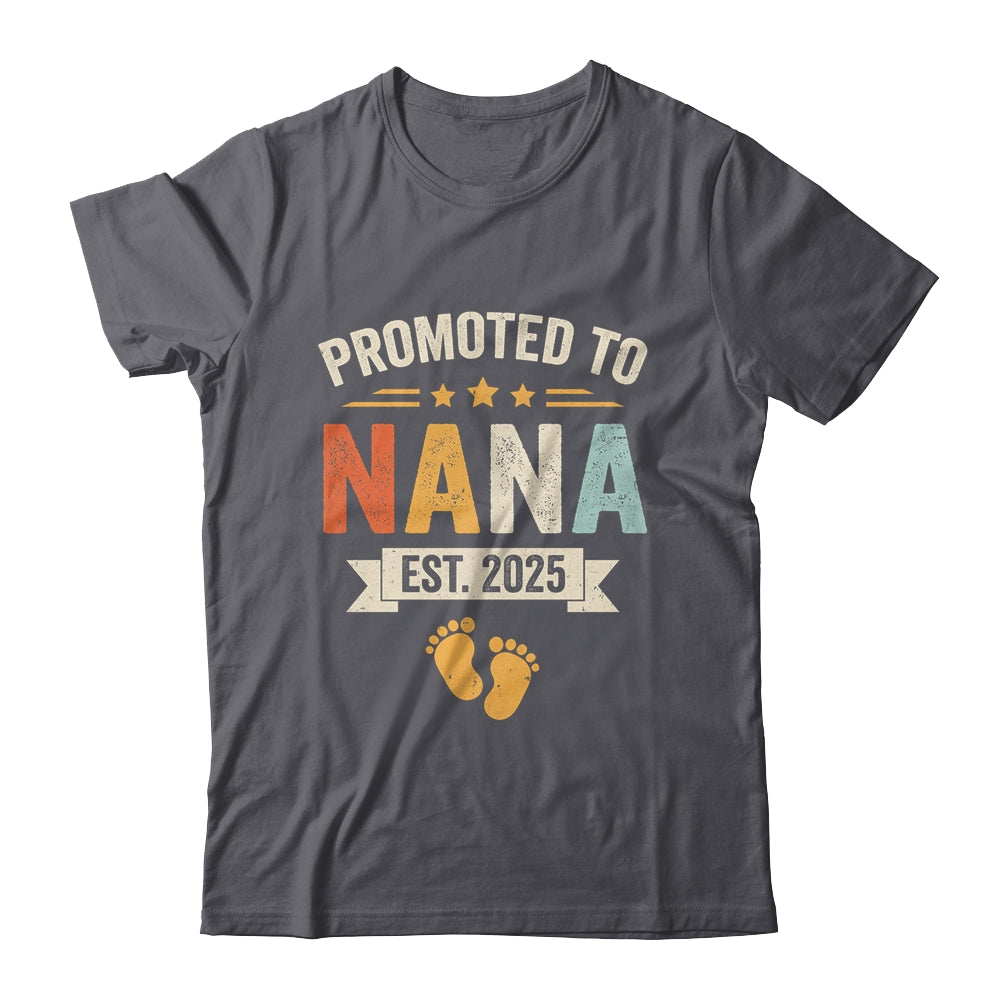 Promoted To Nana 2025 Retro Soon To Be Nana Est 2025 Shirt & Hoodie | teecentury