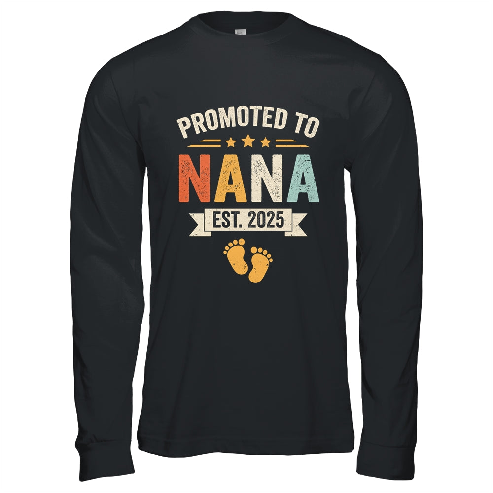 Promoted To Nana 2025 Retro Soon To Be Nana Est 2025 Shirt & Hoodie | teecentury