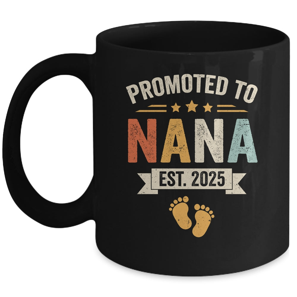 Promoted To Nana 2025 Retro Soon To Be Nana Est 2025 Mug | teecentury