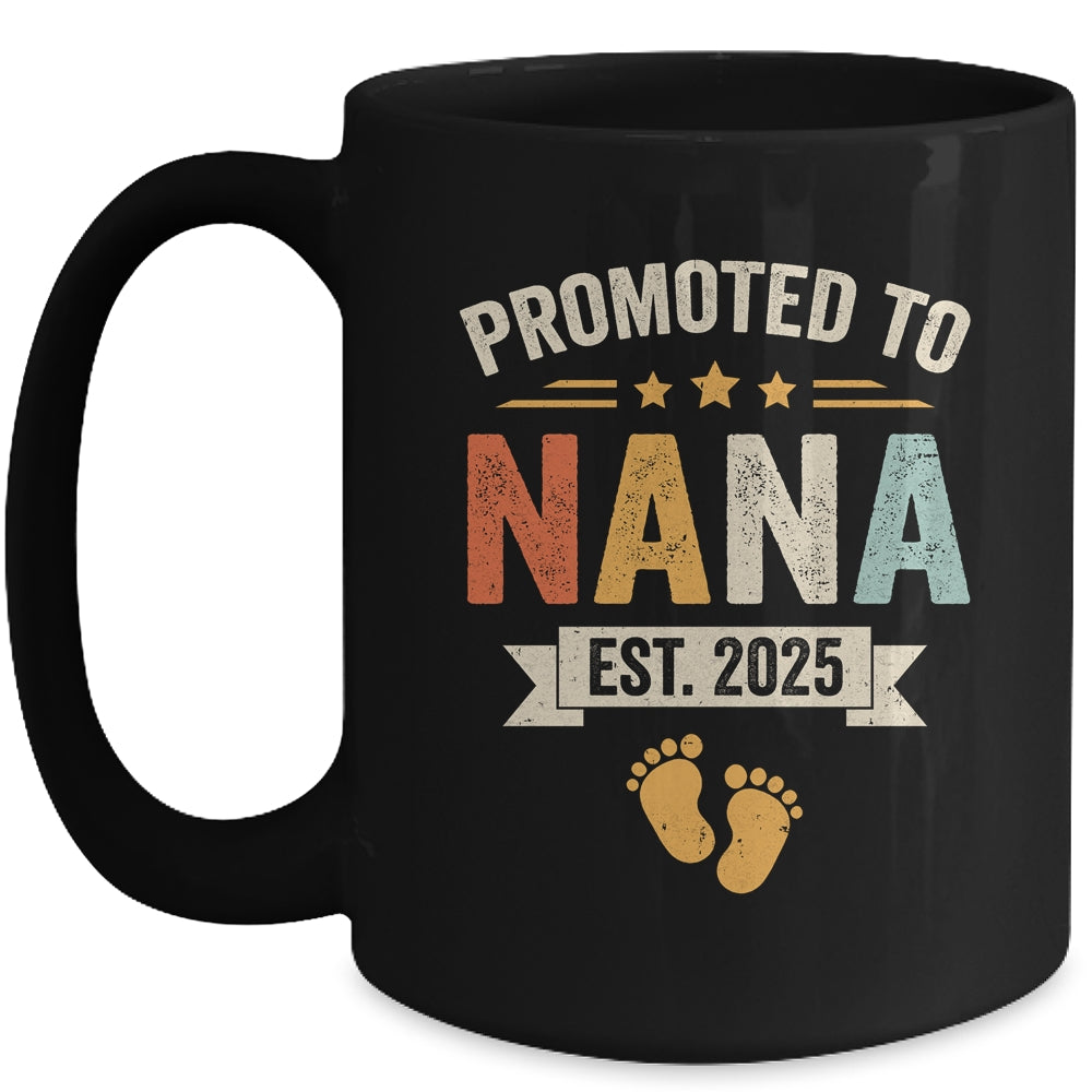 Promoted To Nana 2025 Retro Soon To Be Nana Est 2025 Mug | teecentury