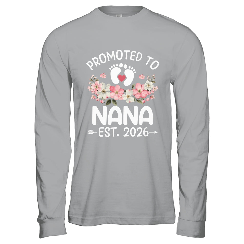 Promoted To Nana 2026 First Time Floral New Nana Shirt & Hoodie | teecentury