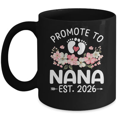 Promoted To Nana 2026 First Time Floral New Nana Mug | teecentury