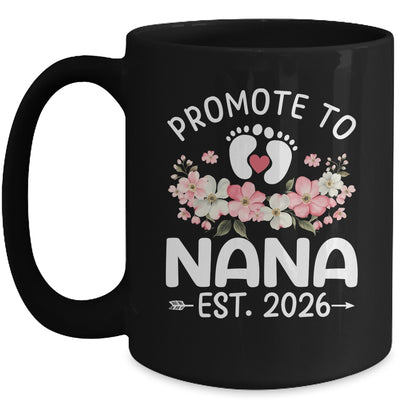 Promoted To Nana 2026 First Time Floral New Nana Mug | teecentury