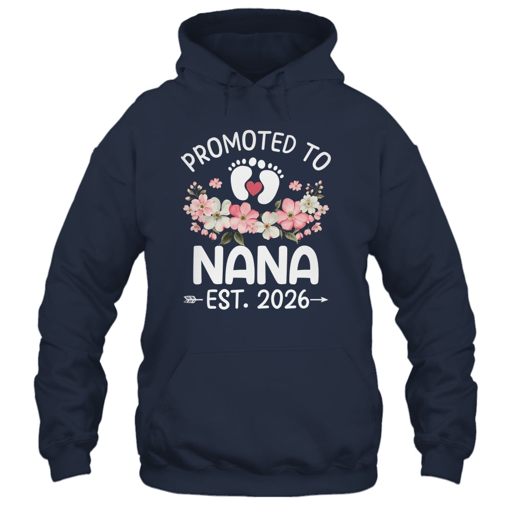 Promoted To Nana 2026 First Time Floral New Nana Shirt & Hoodie | teecentury