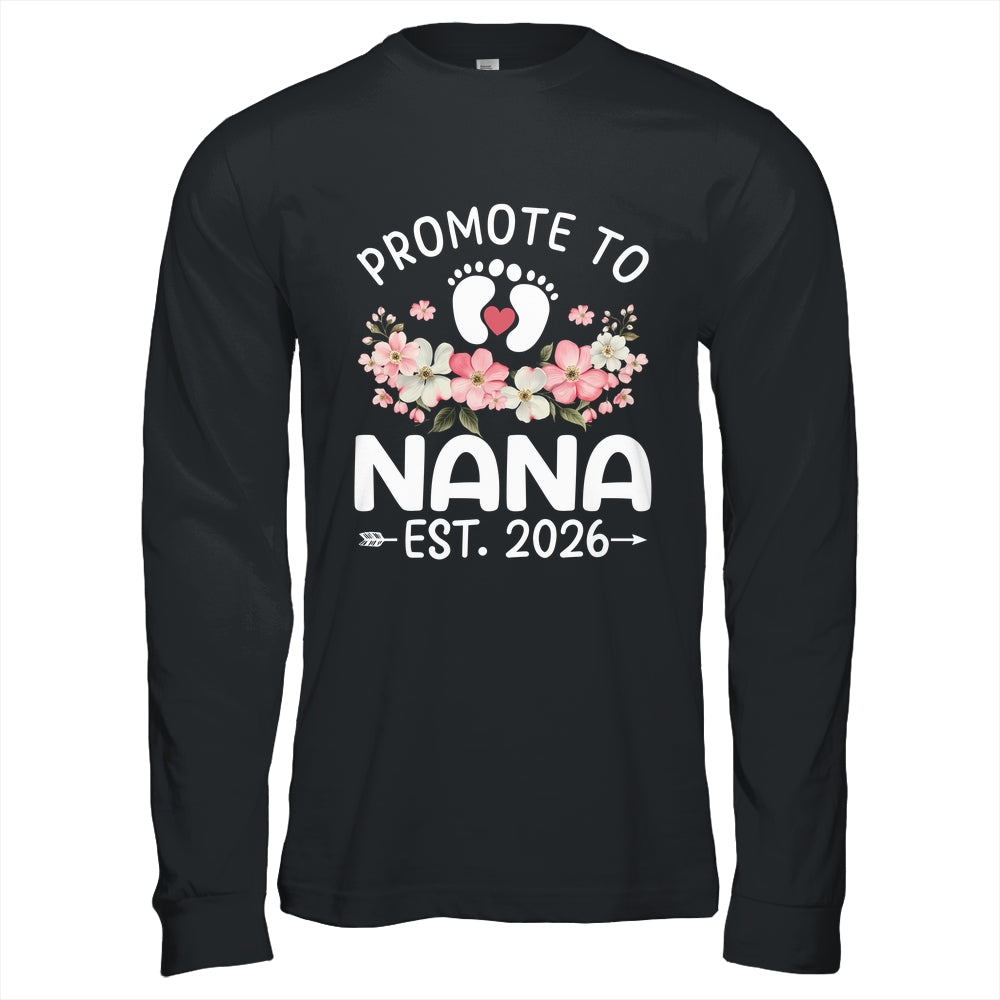 Promoted To Nana 2026 First Time Floral New Nana Shirt & Hoodie | teecentury