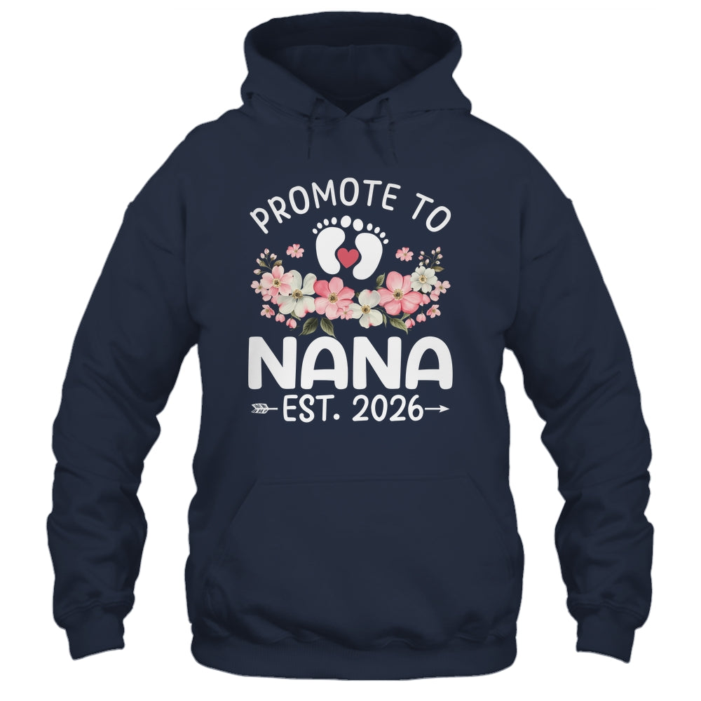 Promoted To Nana 2026 First Time Floral New Nana Shirt & Hoodie | teecentury