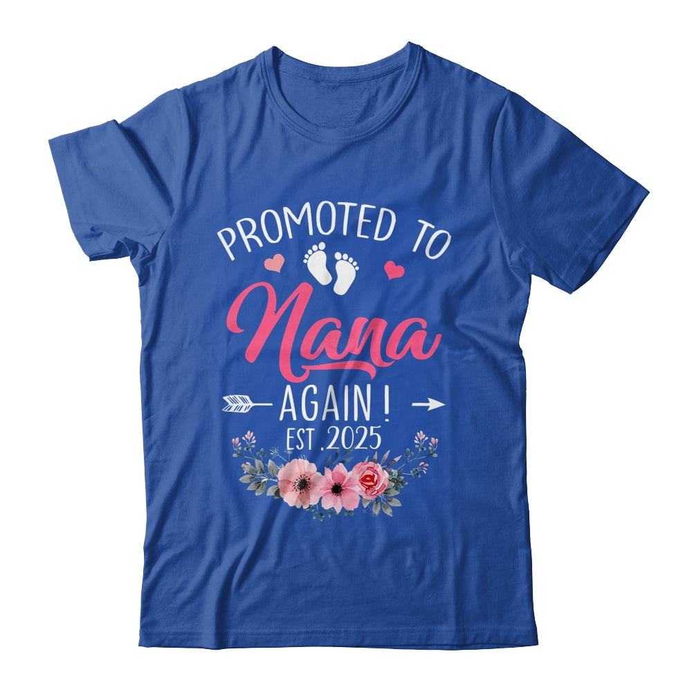 Promoted To Nana Again Est 2025 Mothers Day Shirt & Tank Top | teecentury