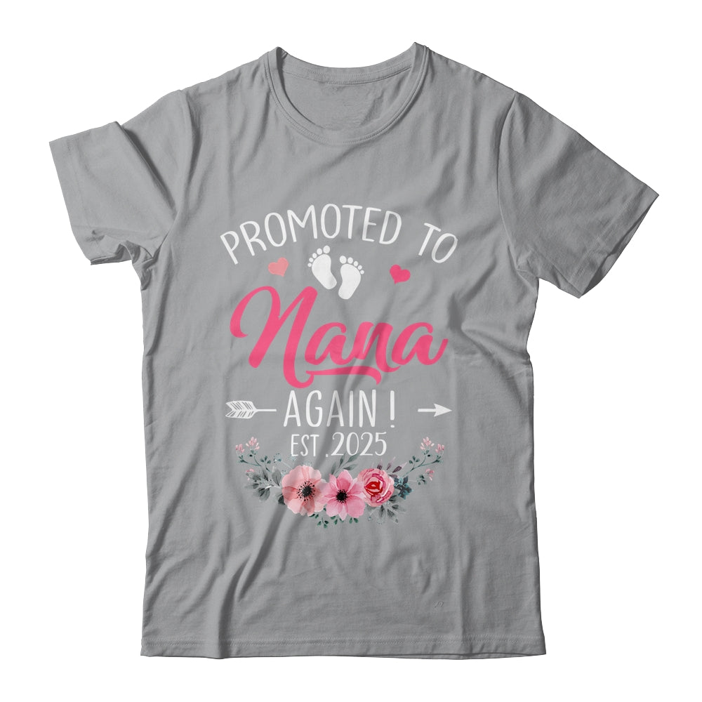 Promoted To Nana Again Est 2025 Mothers Day Shirt & Tank Top | teecentury