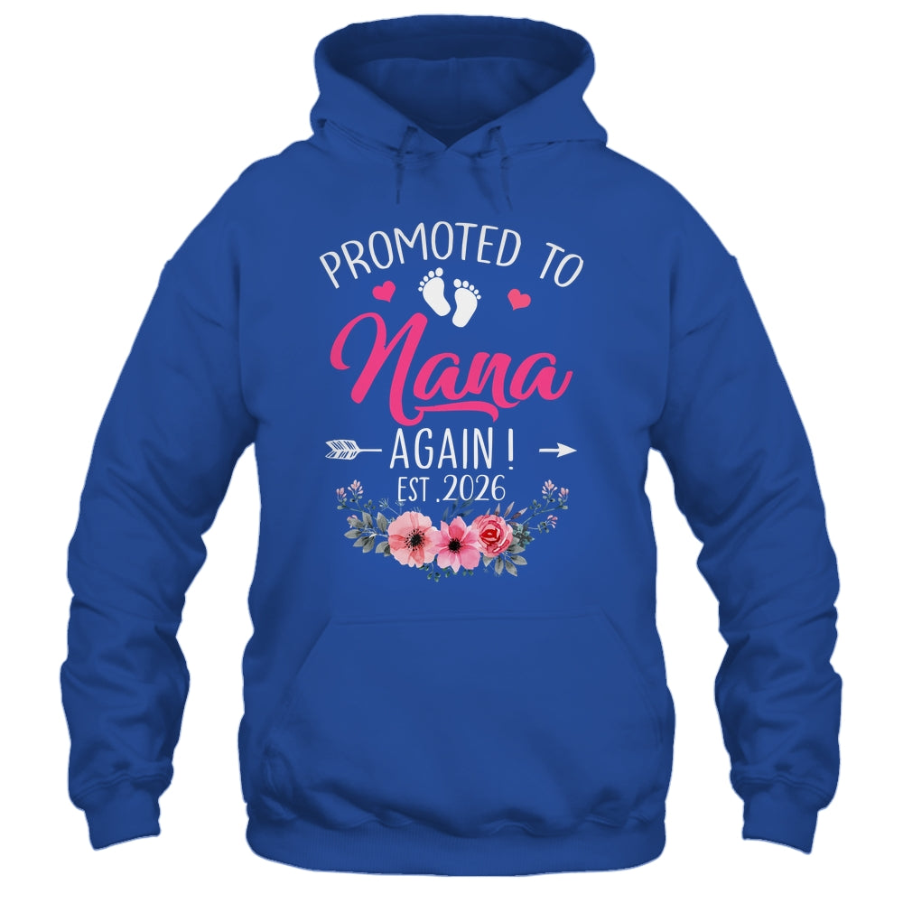 Promoted To Nana Again Est 2026 Mothers Day Shirt & Tank Top | teecentury