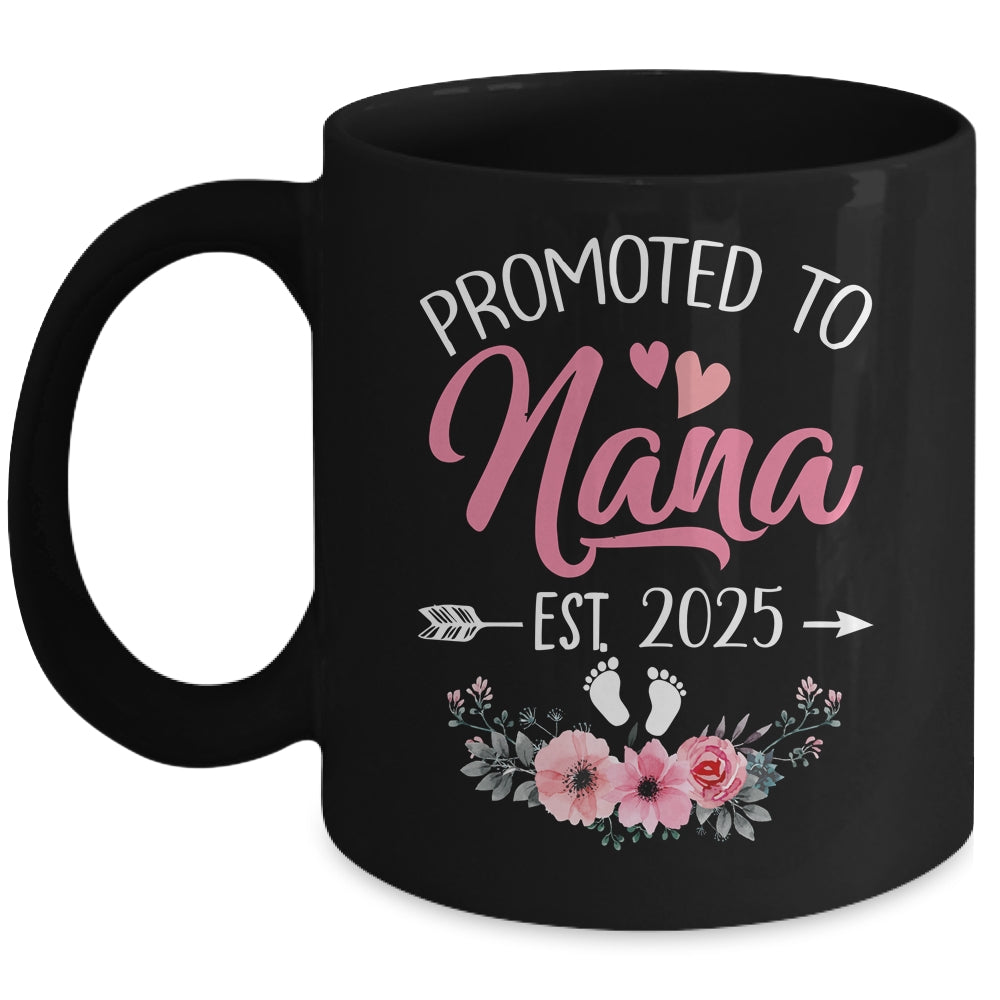 Promoted To Nana Est 2025 Mothers Day First Time Mug | teecentury