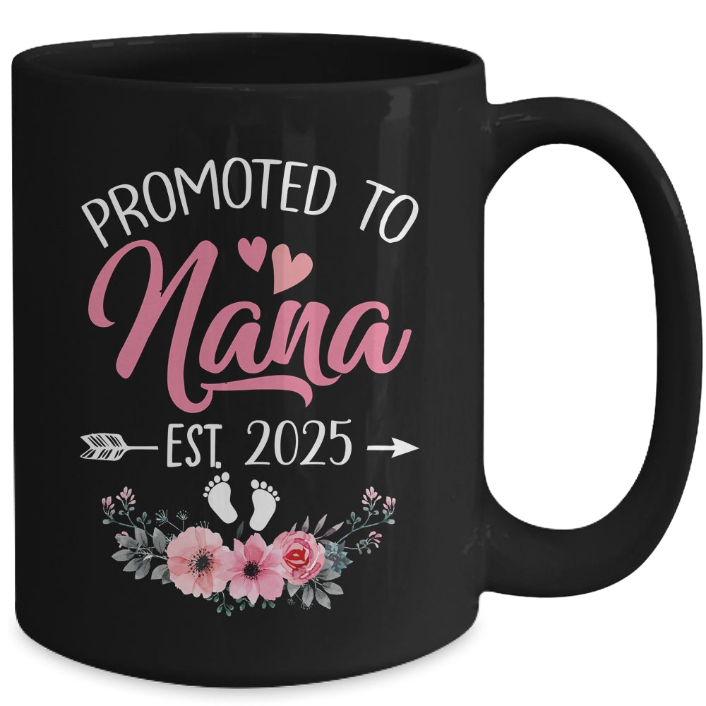 Promoted To Nana Est 2025 Mothers Day First Time Mug | teecentury