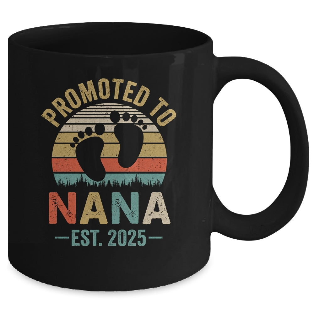 Promoted To Nana Est 2025 Mothers Day Vintage Mug | teecentury