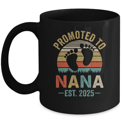 Promoted To Nana Est 2025 Mothers Day Vintage Mug | teecentury