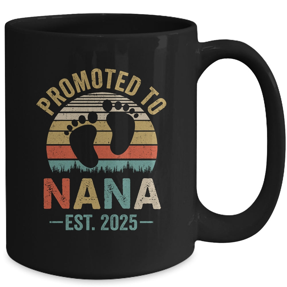 Promoted To Nana Est 2025 Mothers Day Vintage Mug | teecentury