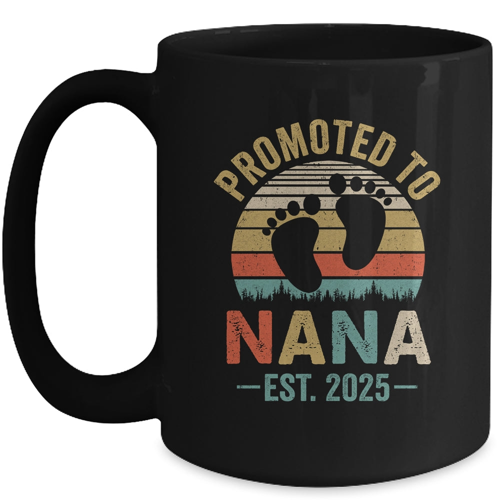 Promoted To Nana Est 2025 Mothers Day Vintage Mug | teecentury