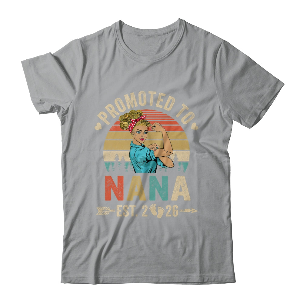 Promoted To Nana Est 2026 Retro First Time Nana Shirt & Tank Top | teecentury