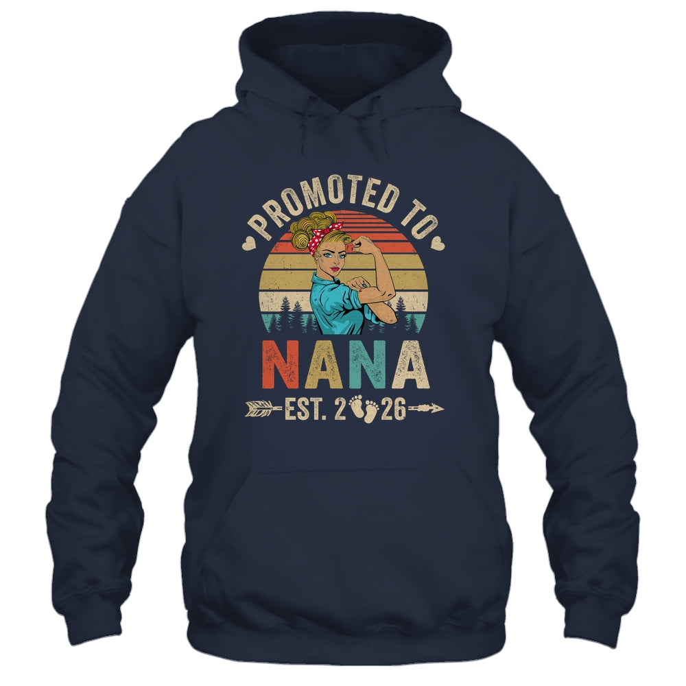 Promoted To Nana Est 2026 Retro First Time Nana Shirt & Tank Top | teecentury