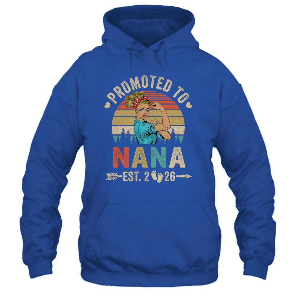 Promoted To Nana Est 2026 Retro First Time Nana Shirt & Tank Top | teecentury